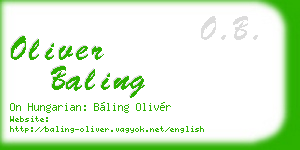 oliver baling business card