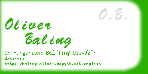 oliver baling business card